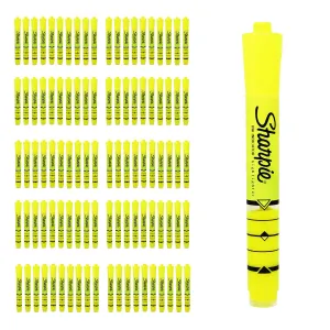 100 Ink Indicator Highlighters in Yellow - Bulk School Supplies Wholesale Case of 100 -Ink Indicator Highlighters