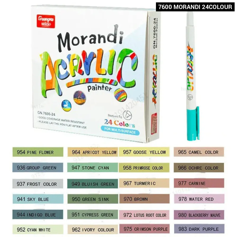 12 60 Acrylic Paint Brush Marker for Art on Ceramic Rock Glass Porcelain Wood Fabric Canvas