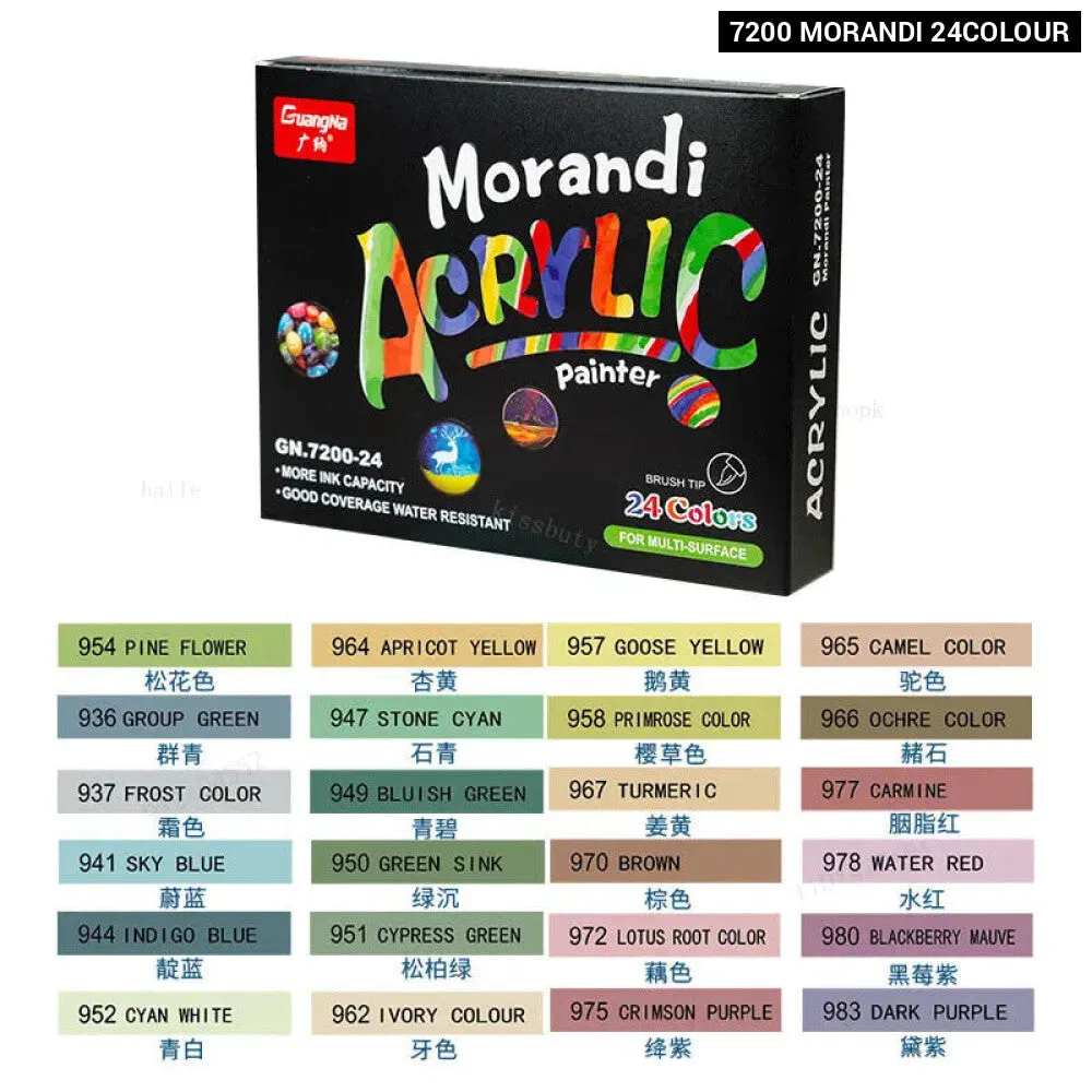 12 60 Acrylic Paint Brush Marker for Art on Ceramic Rock Glass Porcelain Wood Fabric Canvas