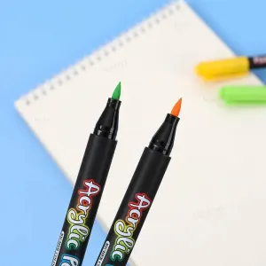 12 60 Acrylic Paint Brush Marker for Art on Ceramic Rock Glass Porcelain Wood Fabric Canvas