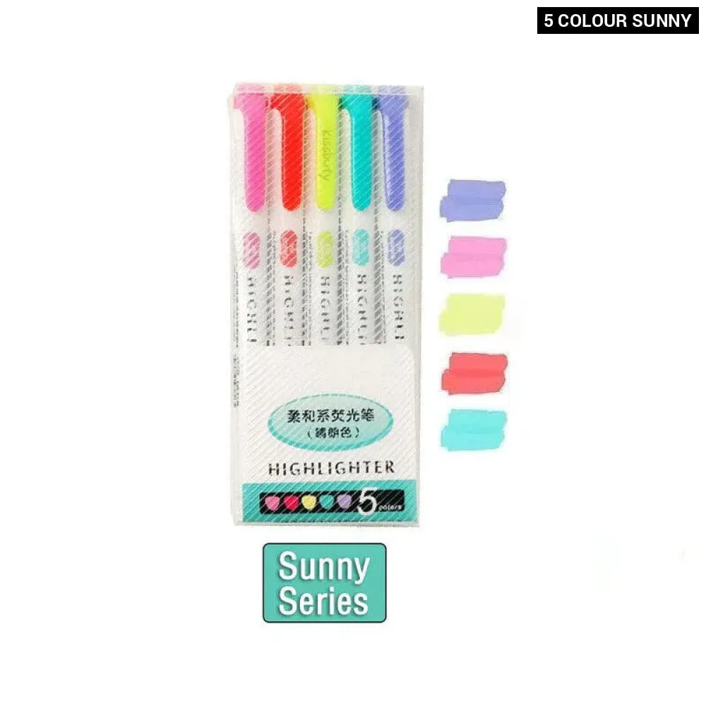5 10 Colour Dual Tip Highlighters Kawaii Japanese Art Markers