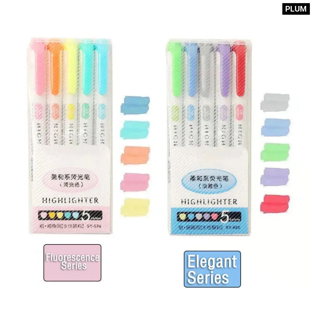 5 10 Colour Dual Tip Highlighters Kawaii Japanese Art Markers