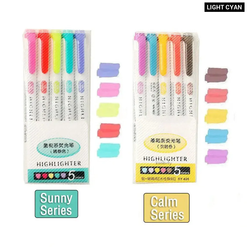 5 10 Colour Dual Tip Highlighters Kawaii Japanese Art Markers
