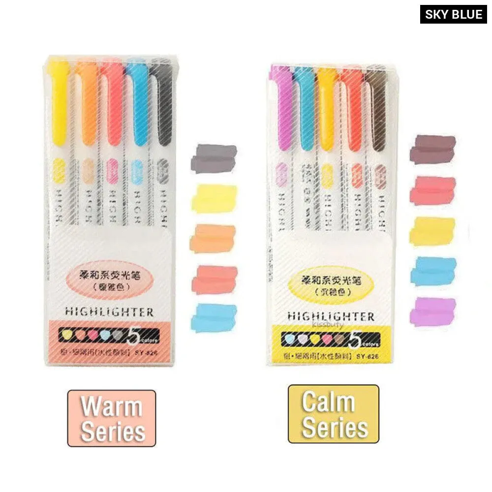 5 10 Colour Dual Tip Highlighters Kawaii Japanese Art Markers