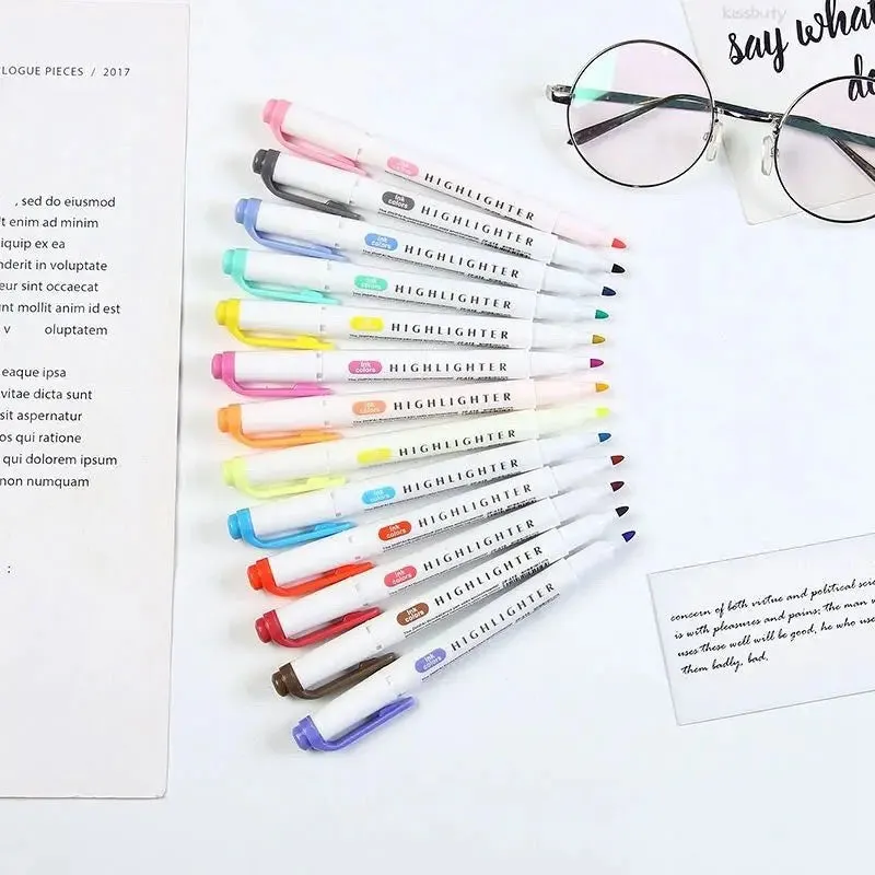 5 10 Colour Dual Tip Highlighters Kawaii Japanese Art Markers