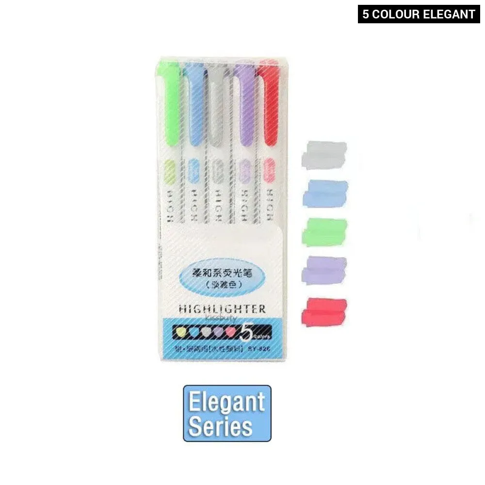 5 10 Colour Dual Tip Highlighters Kawaii Japanese Art Markers