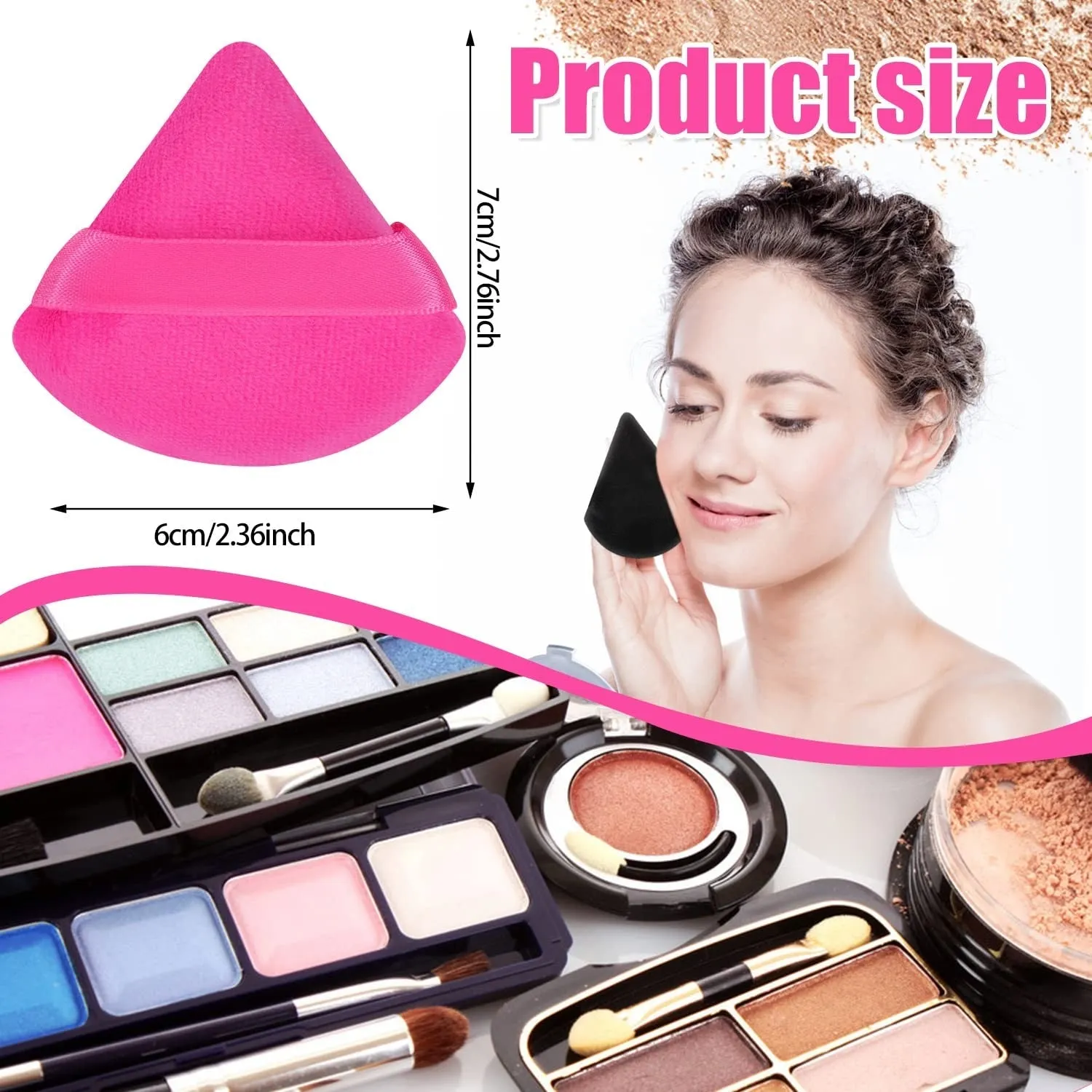 5 Pcs Powder Puff Face Soft Triangle Makeup Tool Loose Powder Body Powder Makeup Sponges Blender Contouring Under Eyes ,Corner