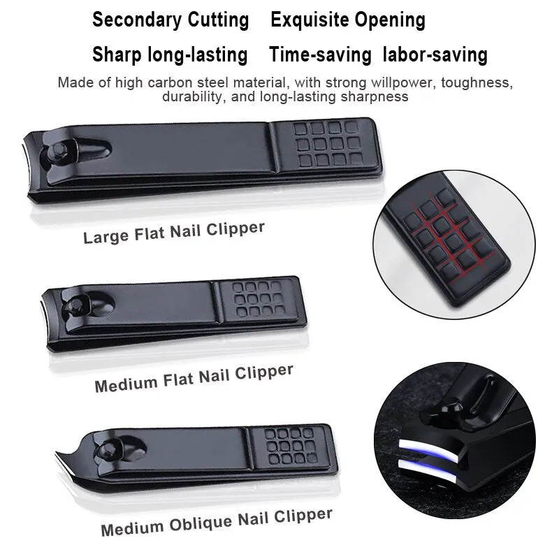 7or 18pcs Manicure Cutters Nail Clipper Set Household Stainless Steel Ear Spoon Pedicure Scissors Tool for Beauty