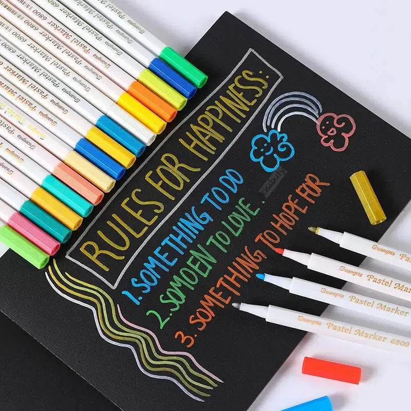 Acrylic Pastel Marker Pens 12 24 36 Colours Graffiti Glass Ceramic Wood Wet Art