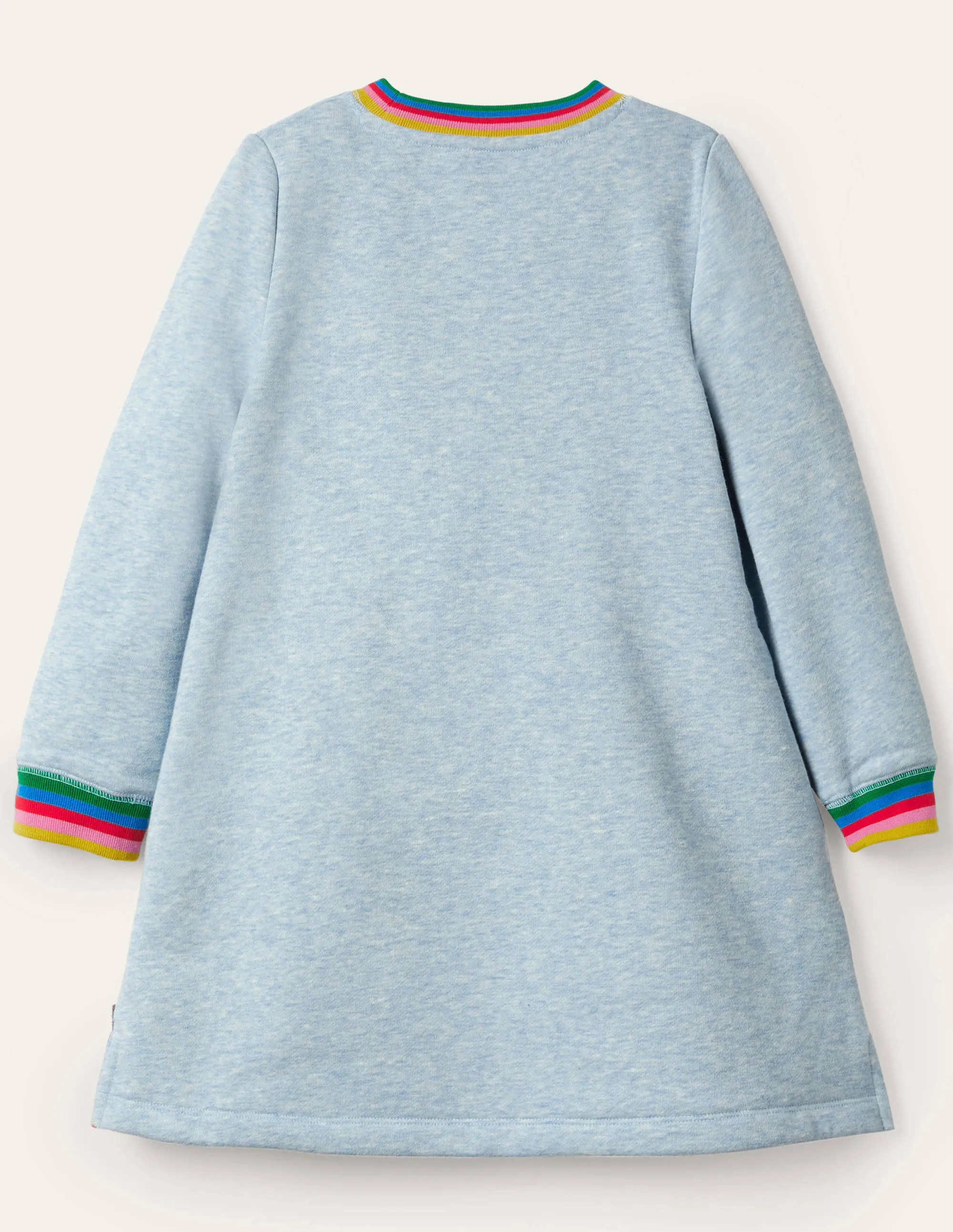 Appliqué Sweatshirt Dress-Light Blue Pencils
