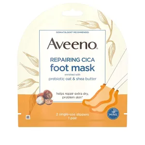 Aveeno Repairing CICA Foot Mask with Prebiotic Oat and Shea Butter