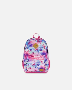 Backpack Butterflies On Multicolored And Vibrant Pink Background