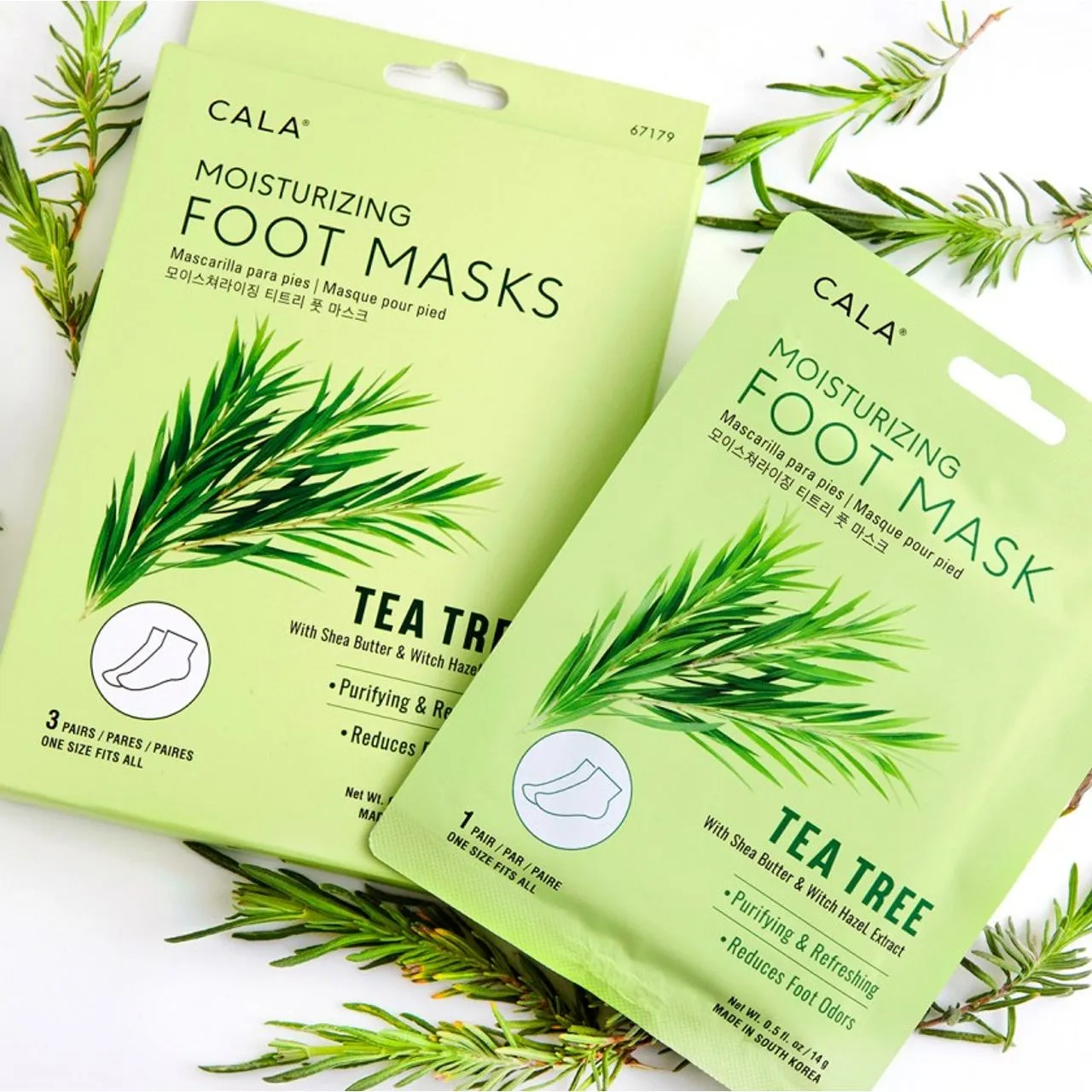 Cala Moisturizing Foot Masks: Tea Tree (3 Pairs)