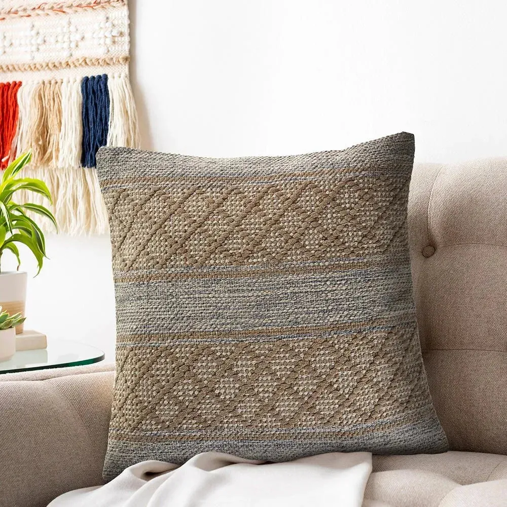 Criss Cross Beige  LR07432 Throw Pillow