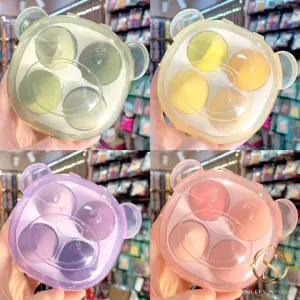 Cute Bear-Shaped Beauty Blender Set with Case | Soft & Versatile Makeup Sponges