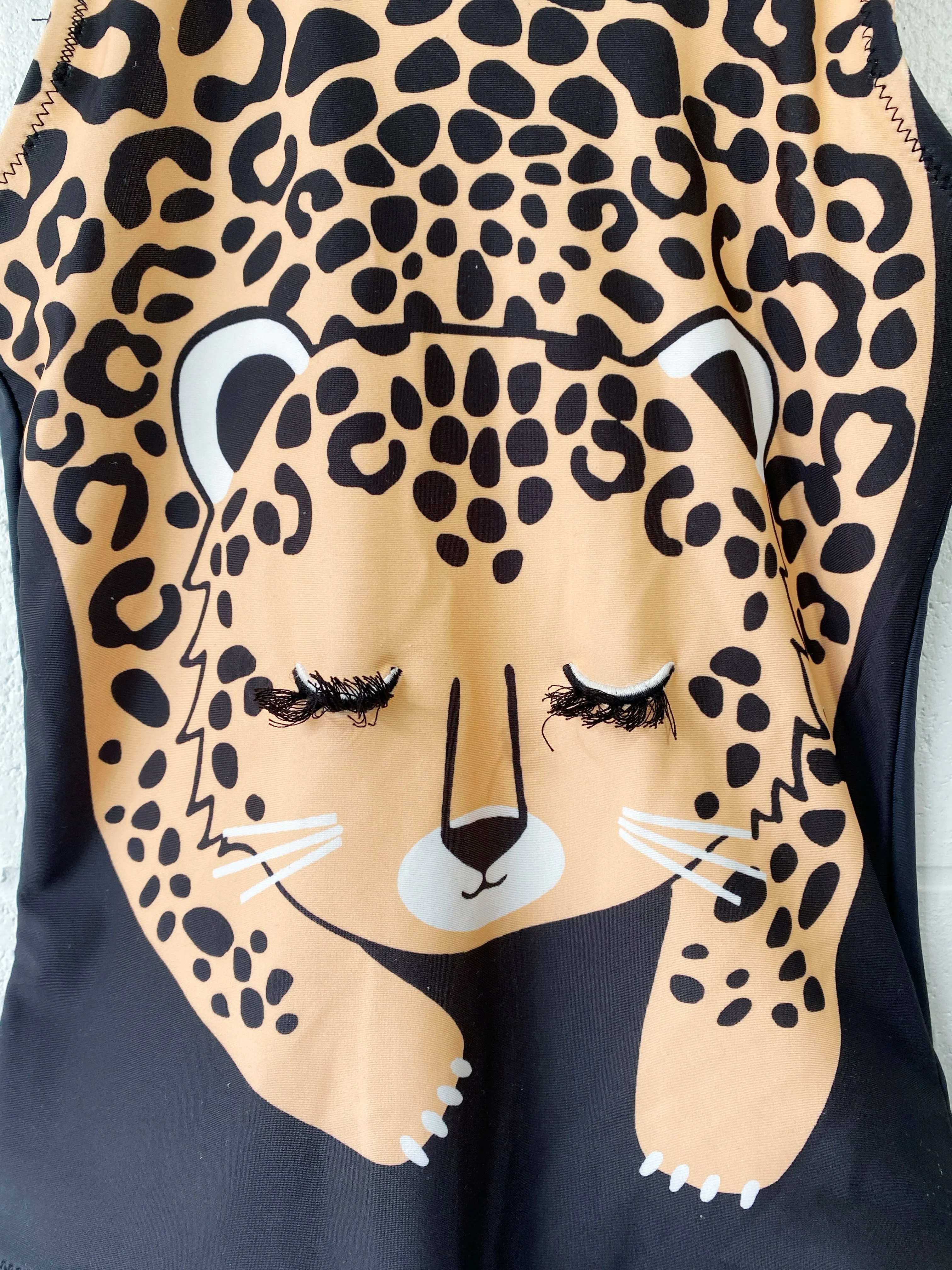 Demure Cheetah Bathing Suit, 6-8 years