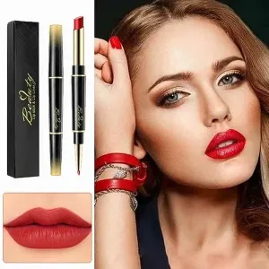 Dubbelzijdige lippenstift, automatische lipliner, mat, waterproof, lichtecht, antikleeflaag