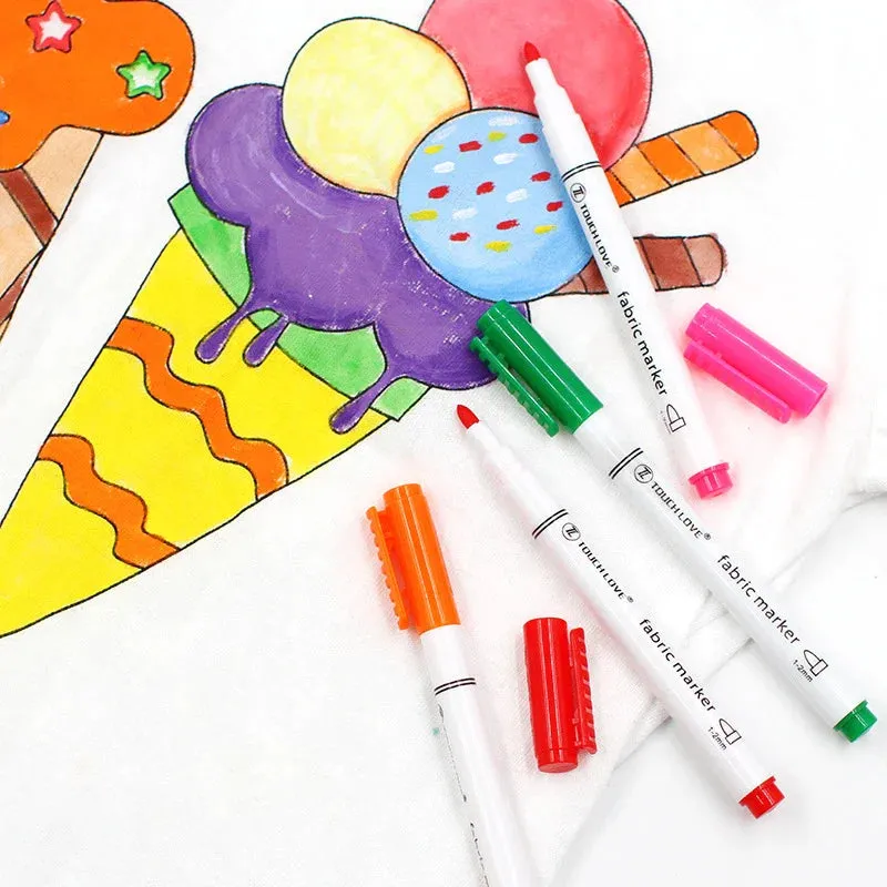 Fabric Paint Marker Set 8 Colours for Diy Crafts t Shirts Textiles