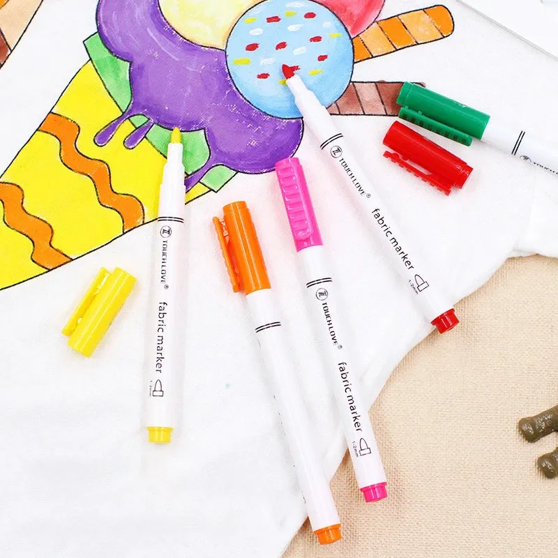 Fabric Paint Marker Set 8 Colours for Diy Crafts t Shirts Textiles