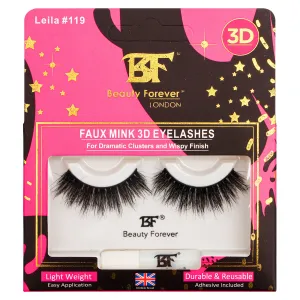 Faux Mink 3D Eyelashes-Leila No. 119 (Dramatic Textured & wispy)