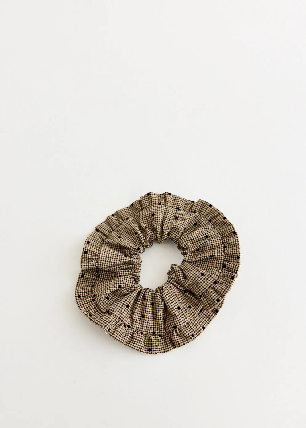 Flock Check Frill Scrunchie