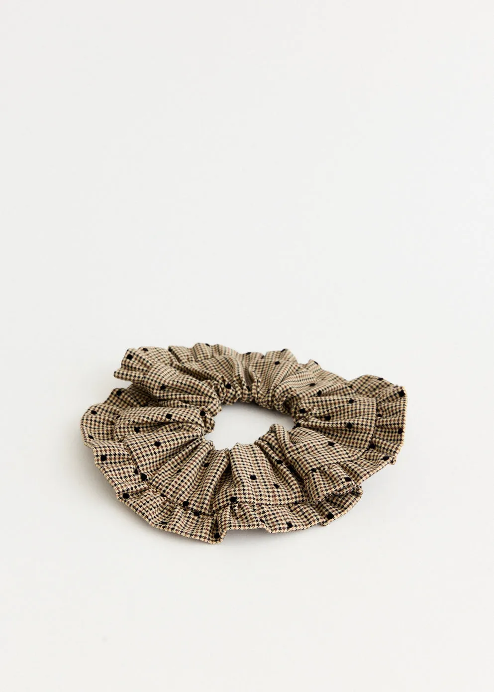 Flock Check Frill Scrunchie