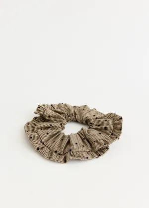 Flock Check Frill Scrunchie