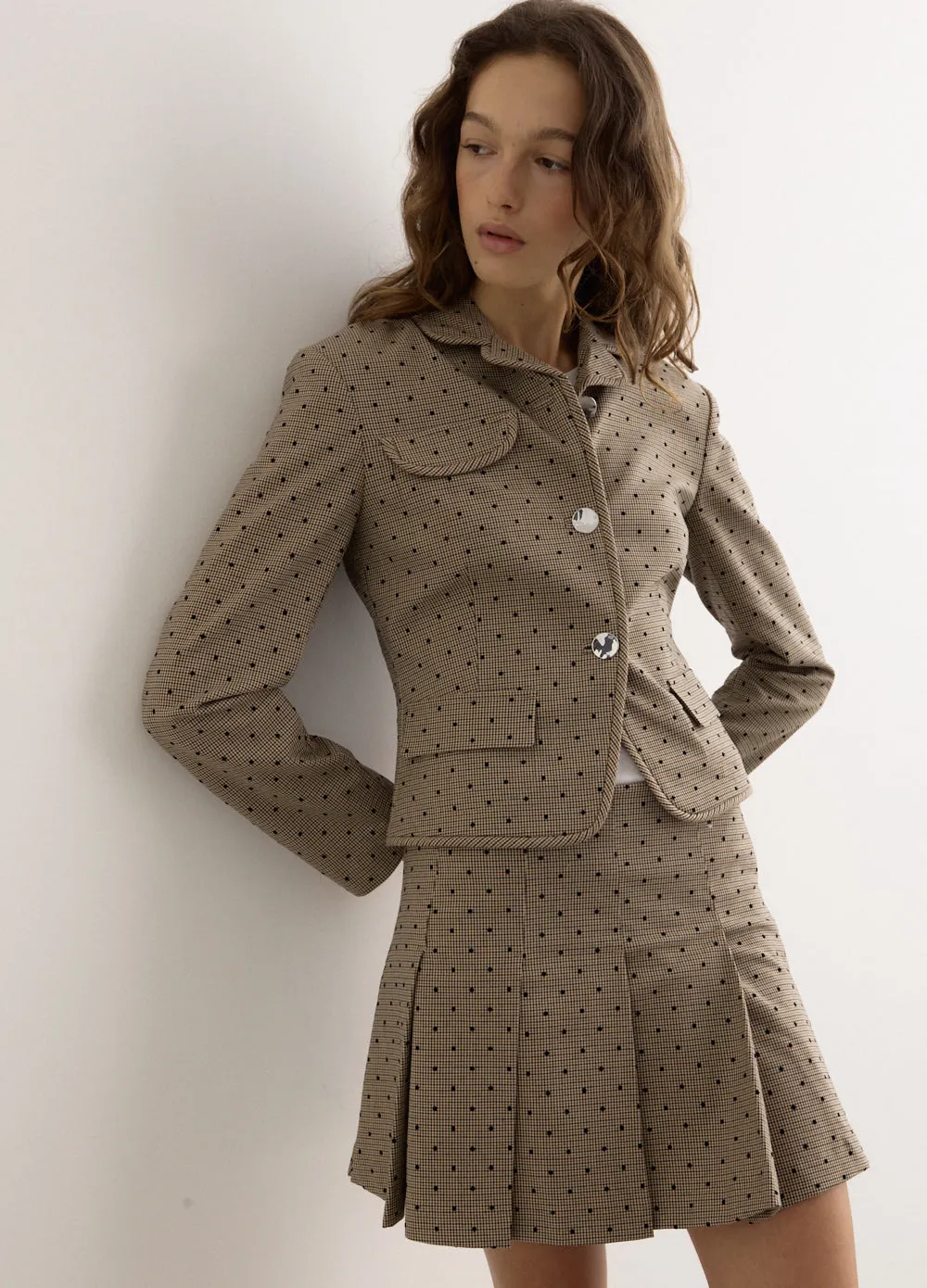 Flock Check Suiting Mini Skirt
