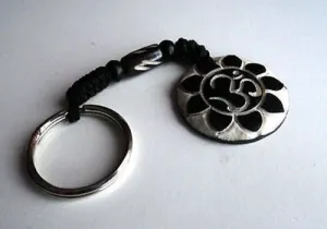 Flower Om Bone Keychain