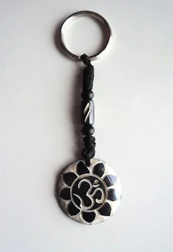Flower Om Bone Keychain