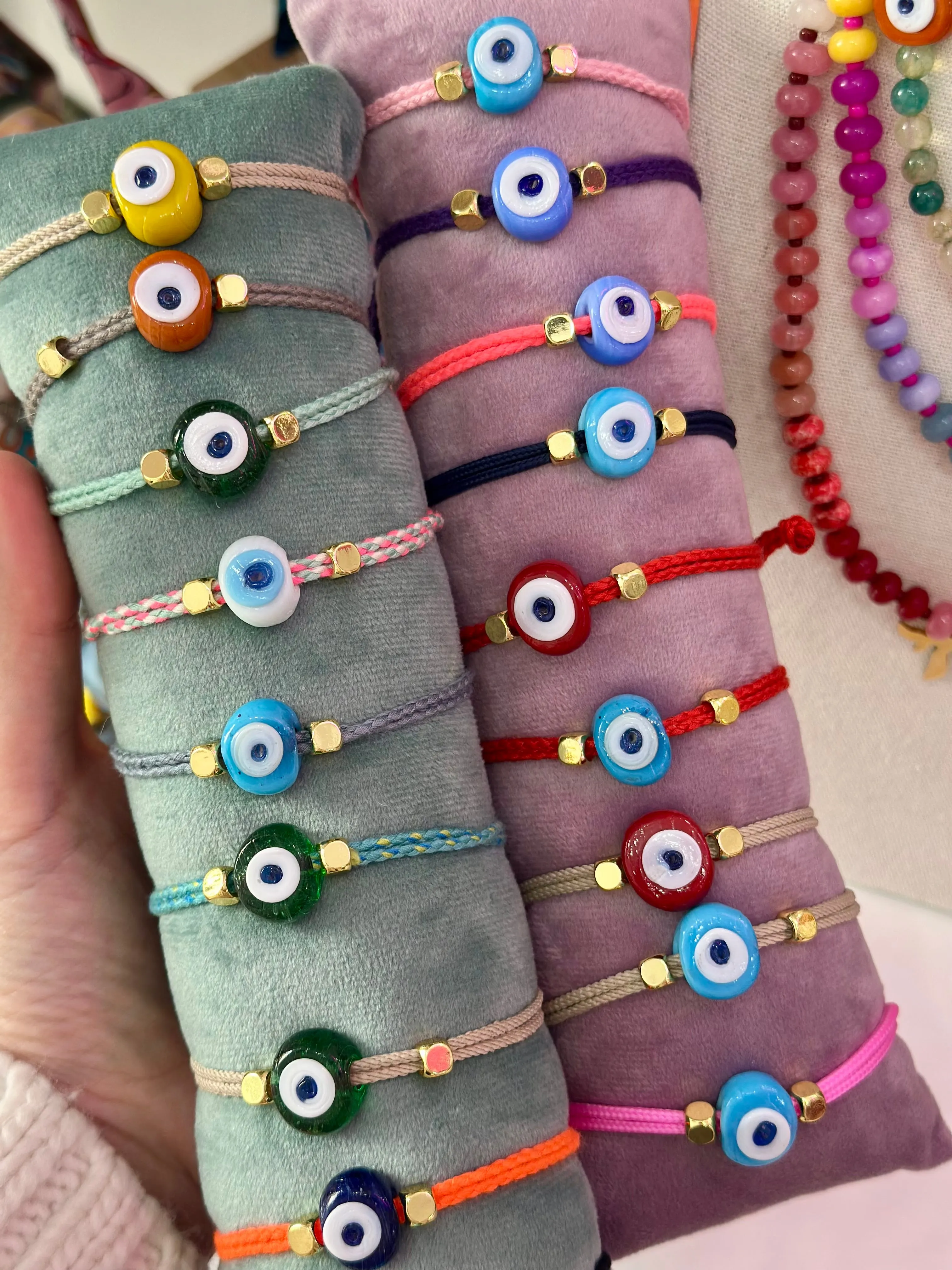 Greek eye bracelet grey small