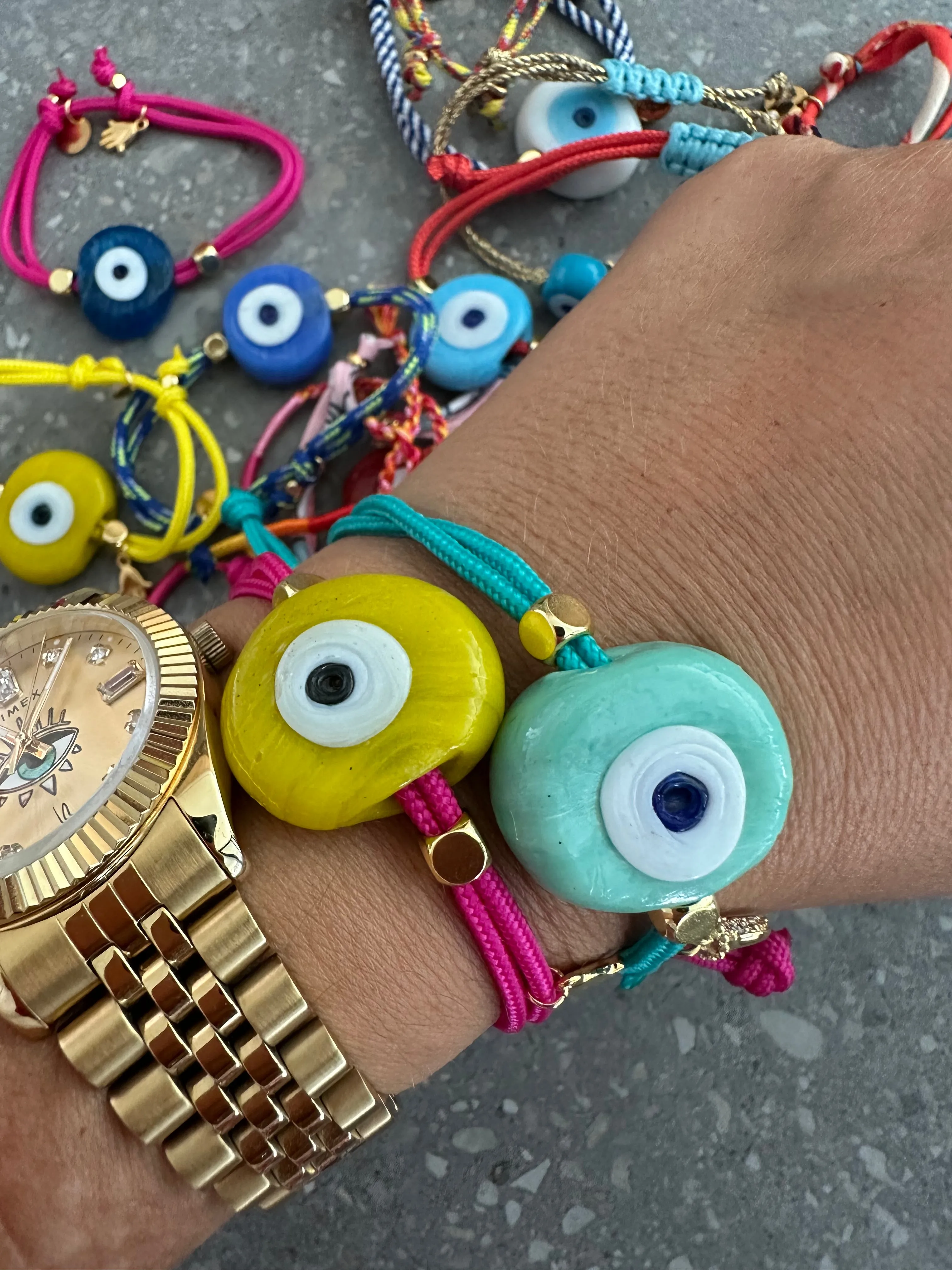 Greek eye bracelet turquoise big