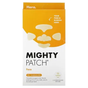 Hero Cosmetics face mask, Mighty Patch for oily and combination skin 5 hydrocolloid patches