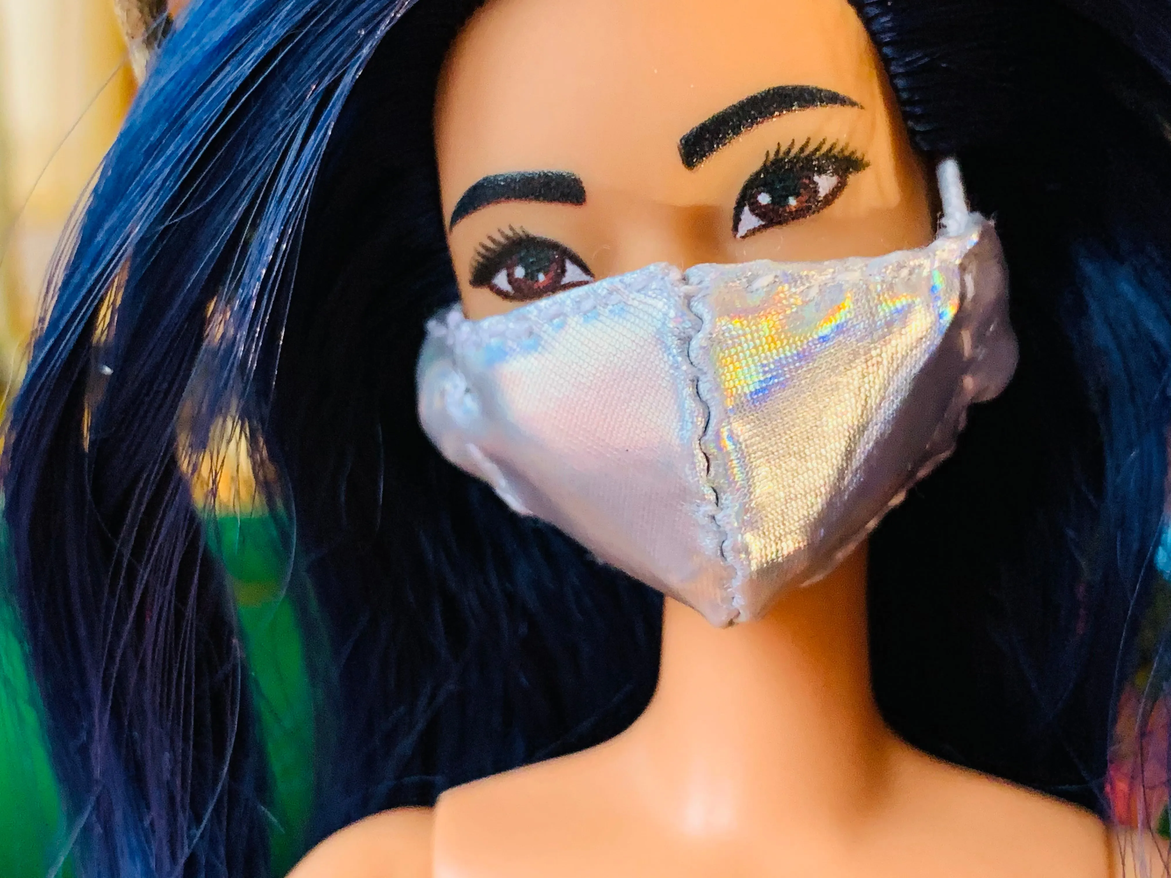 Holographic Barbie Doll face mask