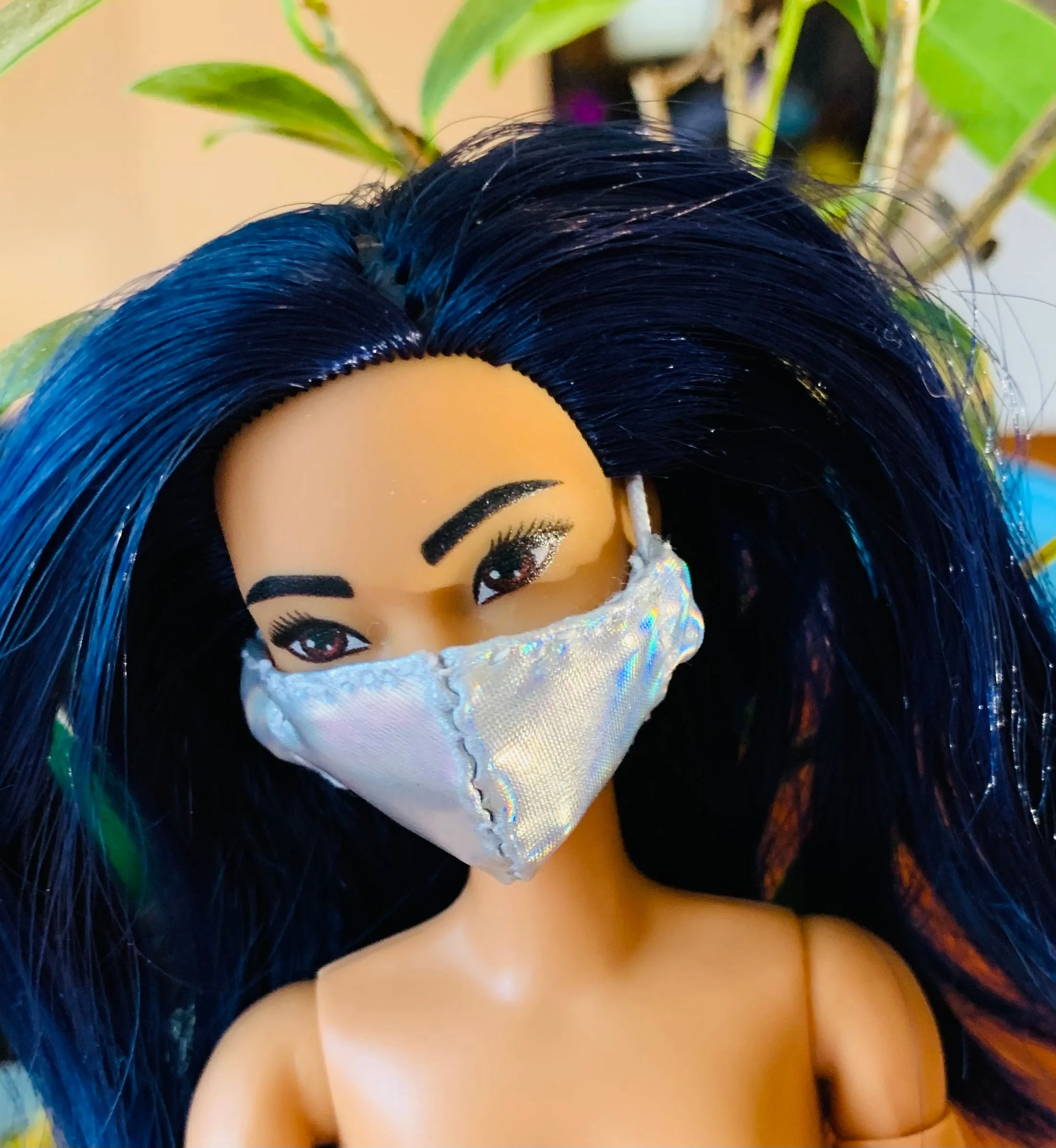 Holographic Barbie Doll face mask
