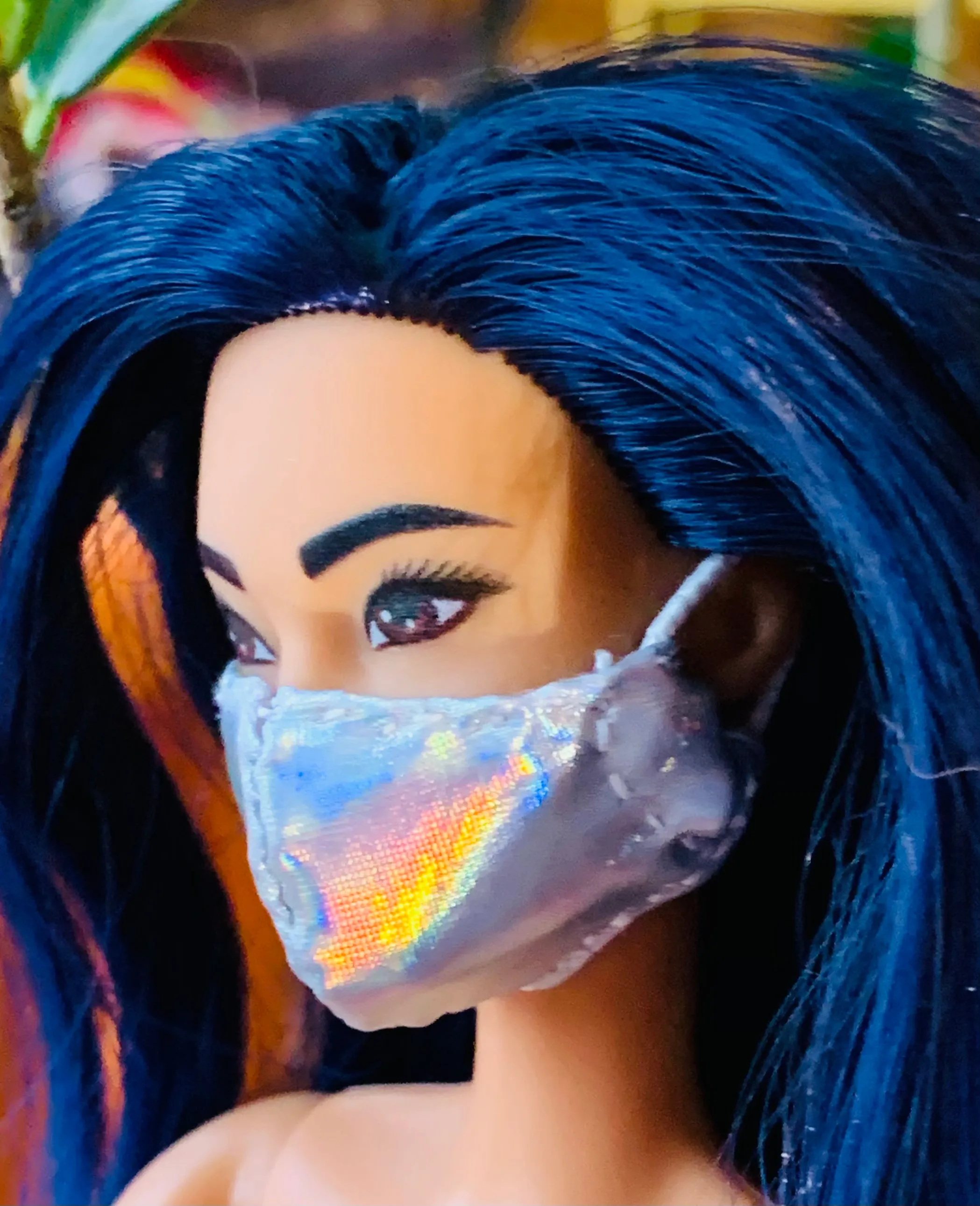 Holographic Barbie Doll face mask