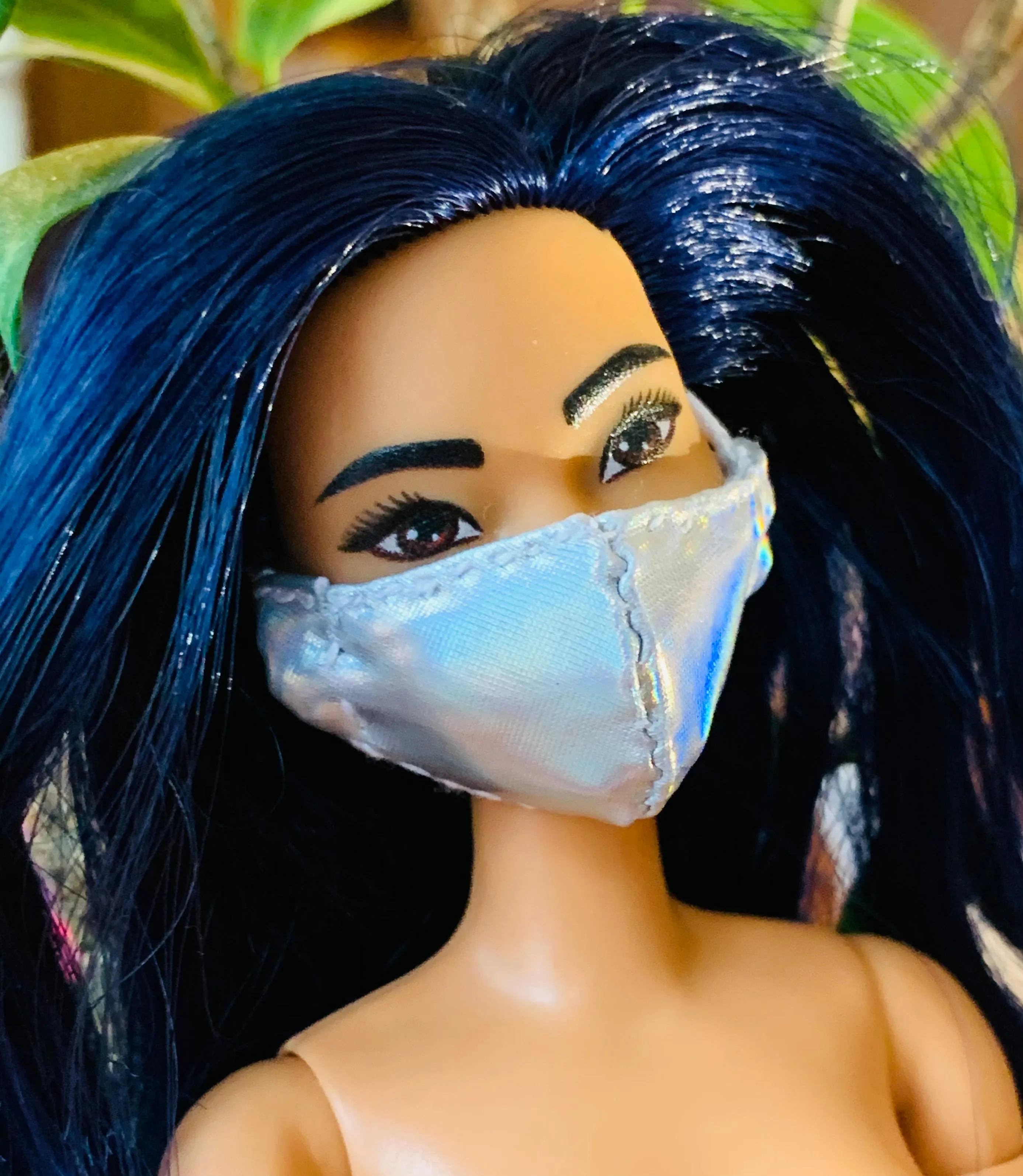 Holographic Barbie Doll face mask