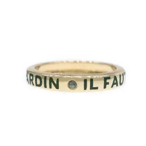 Il Faut Cultiver Notre Jardin Slender Band Ring