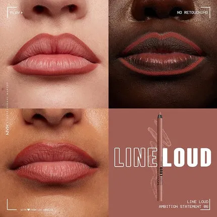 Line Loud Lip Liner Long-lasting matte lip pencil Ambition, Nyx Professional Makeup