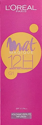 L'Oreal Paris Mat Magique 12H Mat Foundation, G1, 30g
