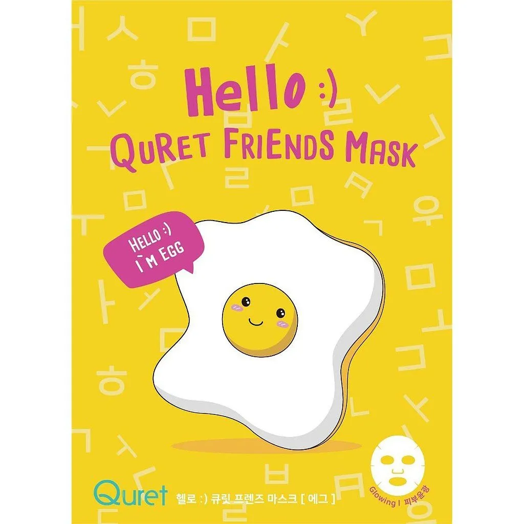 Mascarilla facial Hello:) Quret Friends Mask- EGG 25g