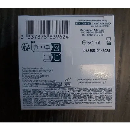 Mineral 89 72H Moisturizing cream, unscented, 50 ml, Vichy