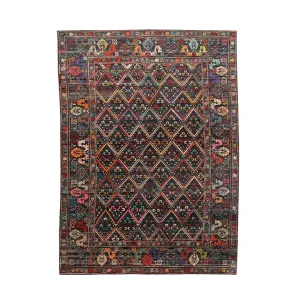 Multicolored Vintage Traditional Wool Rug - 10'7" x 14'9"