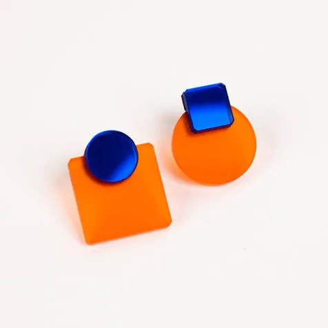 NEW Glare Mini Earrings: Yellow and Purple Mirror