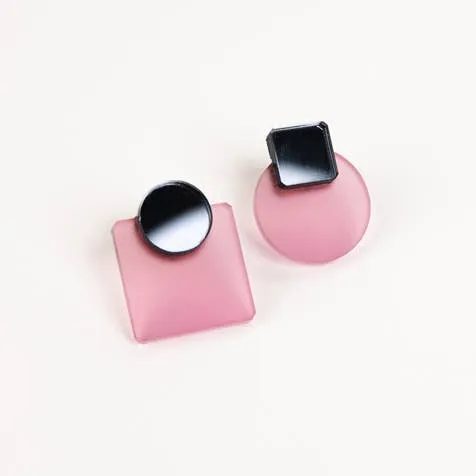 NEW Glare Mini Earrings: Yellow and Purple Mirror
