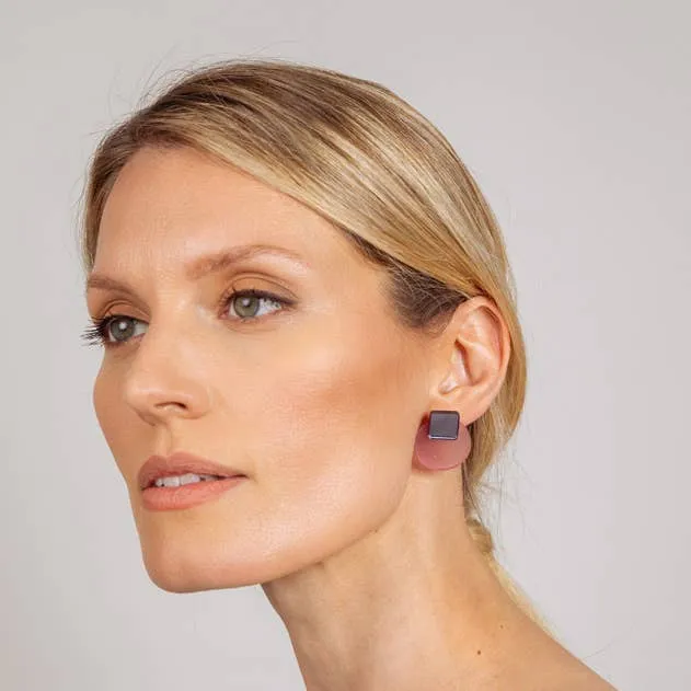 NEW Glare Mini Earrings: Yellow and Purple Mirror