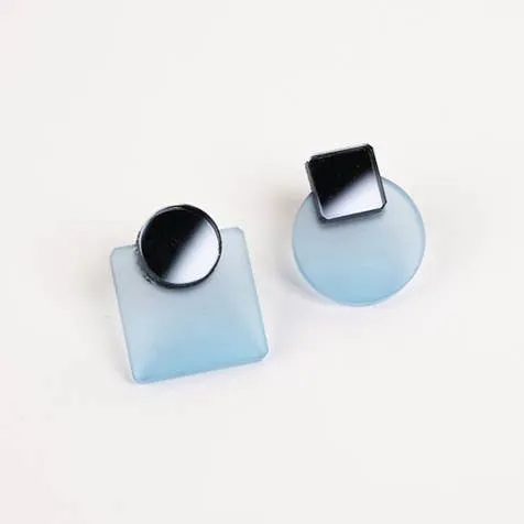NEW Glare Mini Earrings: Yellow and Purple Mirror