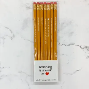 Pencil Set - Teaching Is a Work of Heart