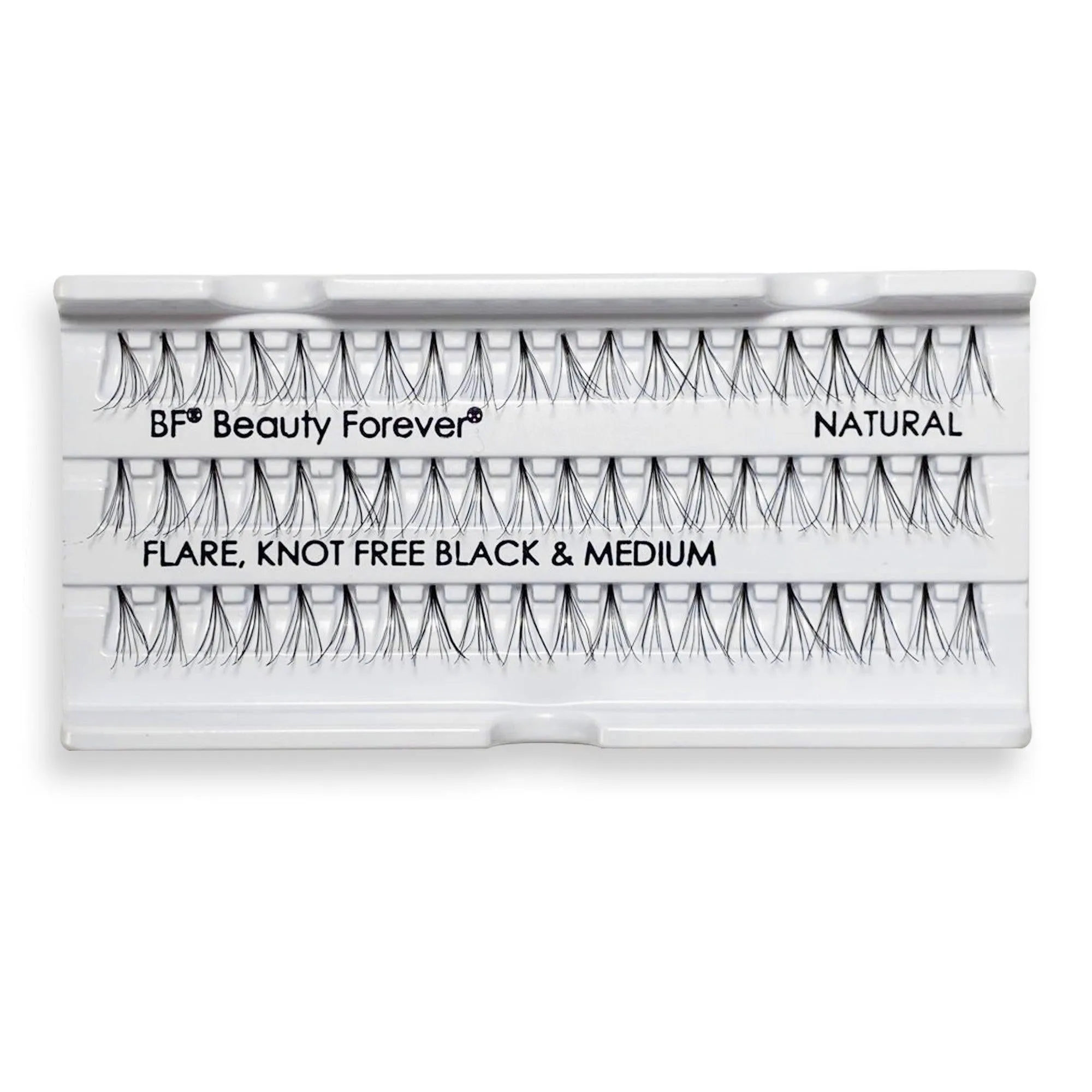 Professional Individual Lashes, 5 Ply Flare Black, Knot Free & Medium For Natural Volume (BF1002-Medium)