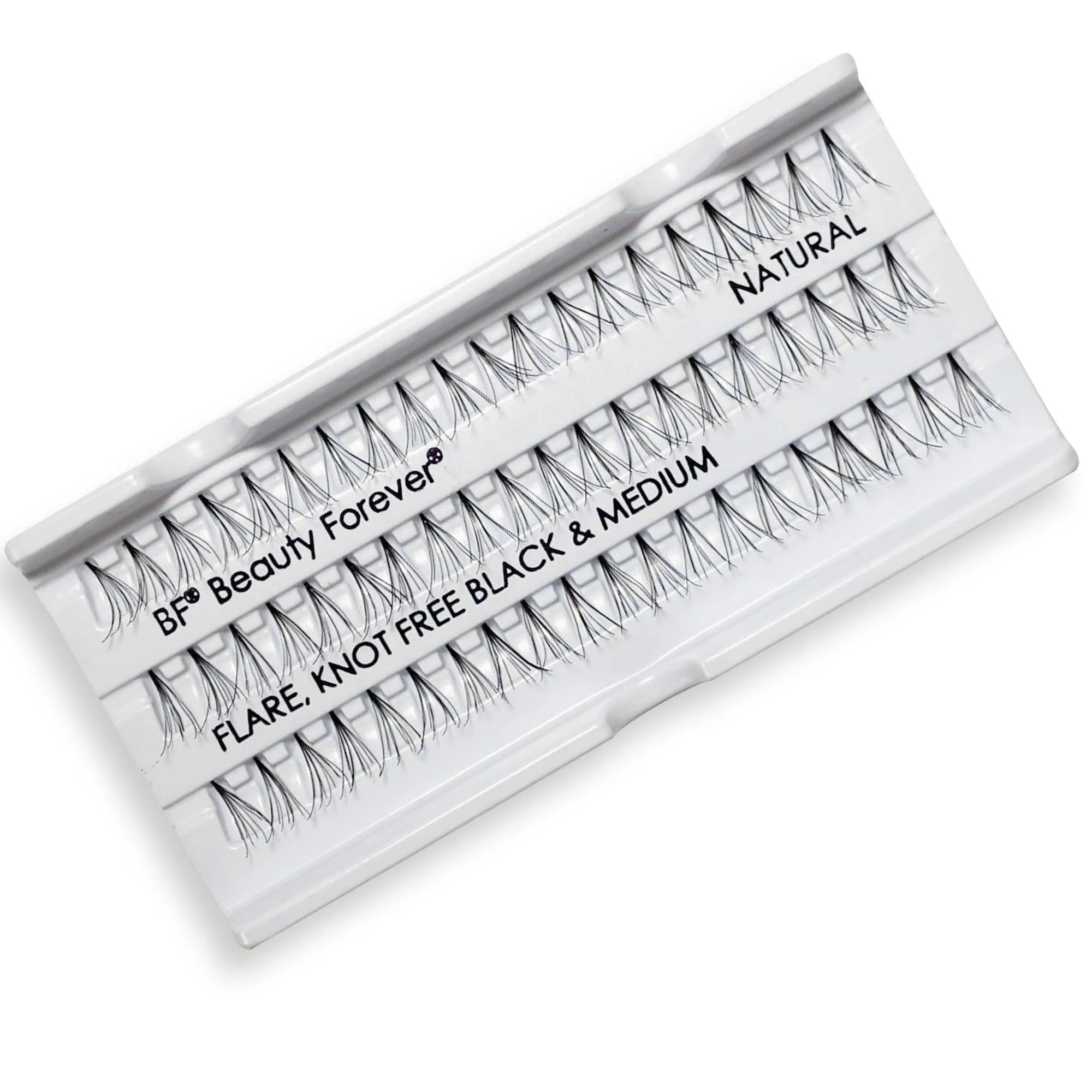 Professional Individual Lashes, 5 Ply Flare Black, Knot Free & Medium For Natural Volume (BF1002-Medium)